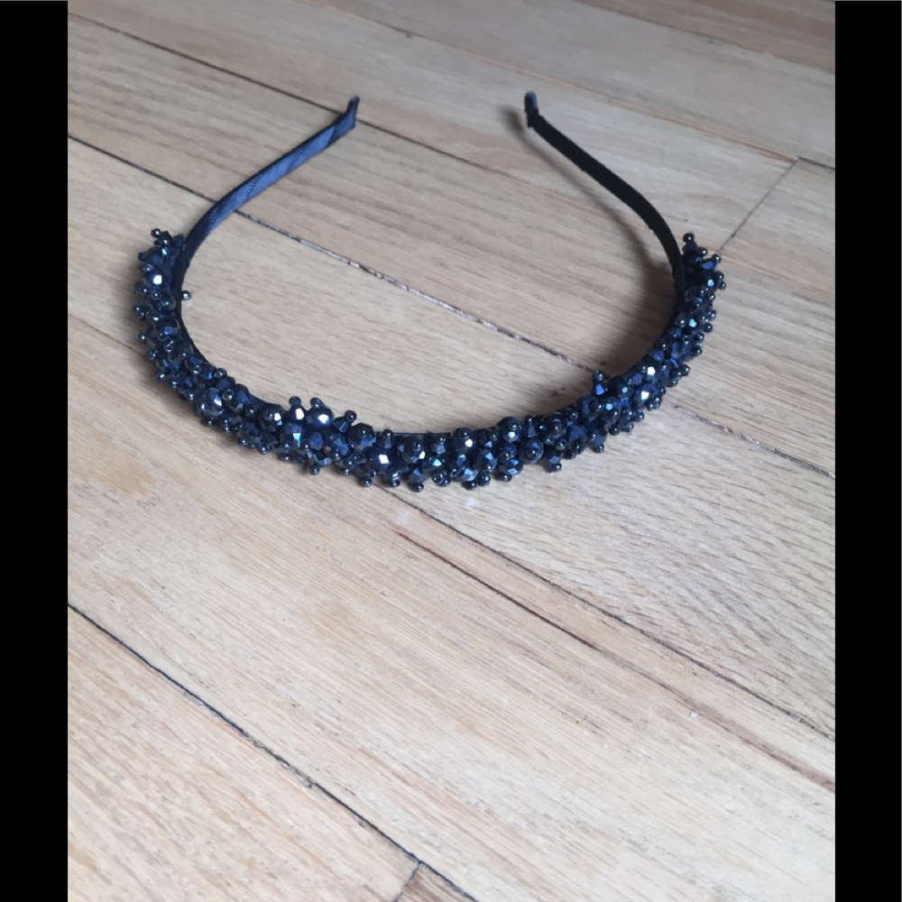 NWOT black beaded headband